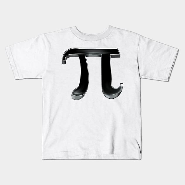 Pi in black- physics mathematics science maths student teacher gift - mathematical constant in 3d Kids T-Shirt by Artonmytee